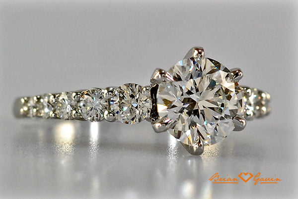 Brian Gavin Diamonds Creates Magnificent Custom Platinum Tapered Diamond Engagement Ring…