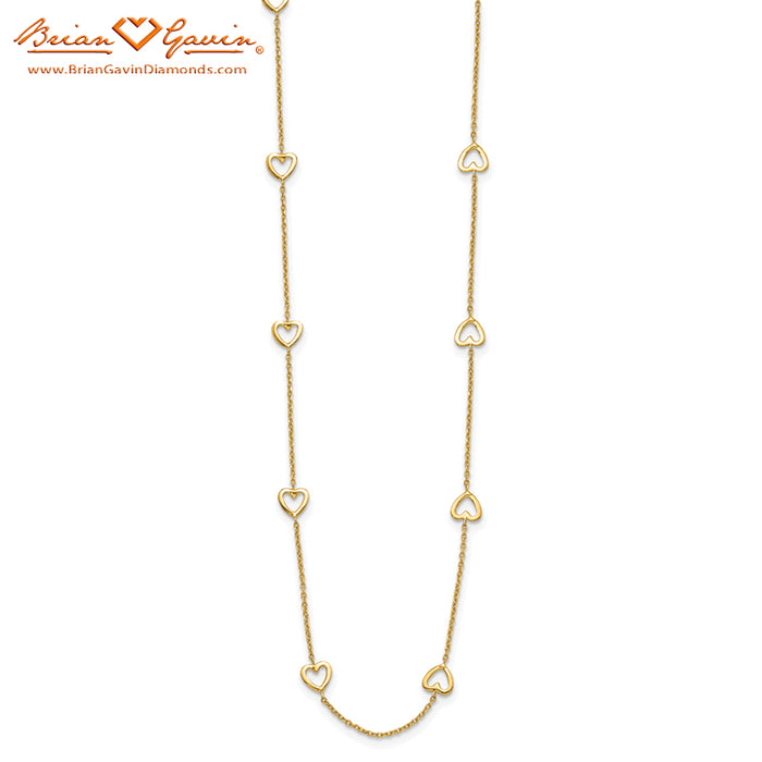 Open Hearts Station Necklace