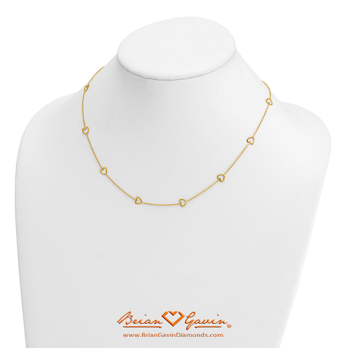 Open Hearts Station Necklace