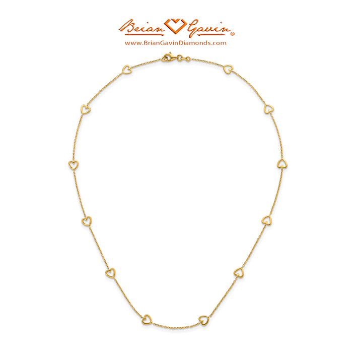 Open Hearts Station Necklace