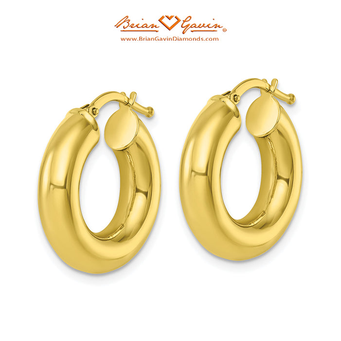 Round Tube Round Hoop Earrings