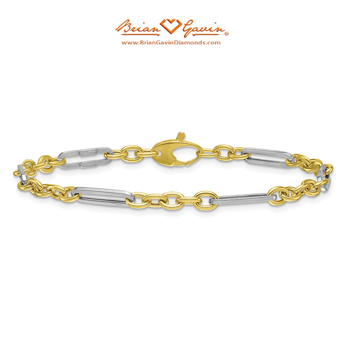 Two-Tone Polished Fancy Link Bracelet
