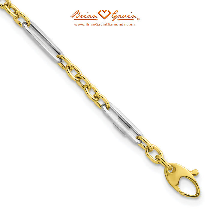 Two-Tone Polished Fancy Link Bracelet