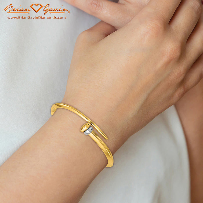 Two-Tone Bypass Hinged Bangle