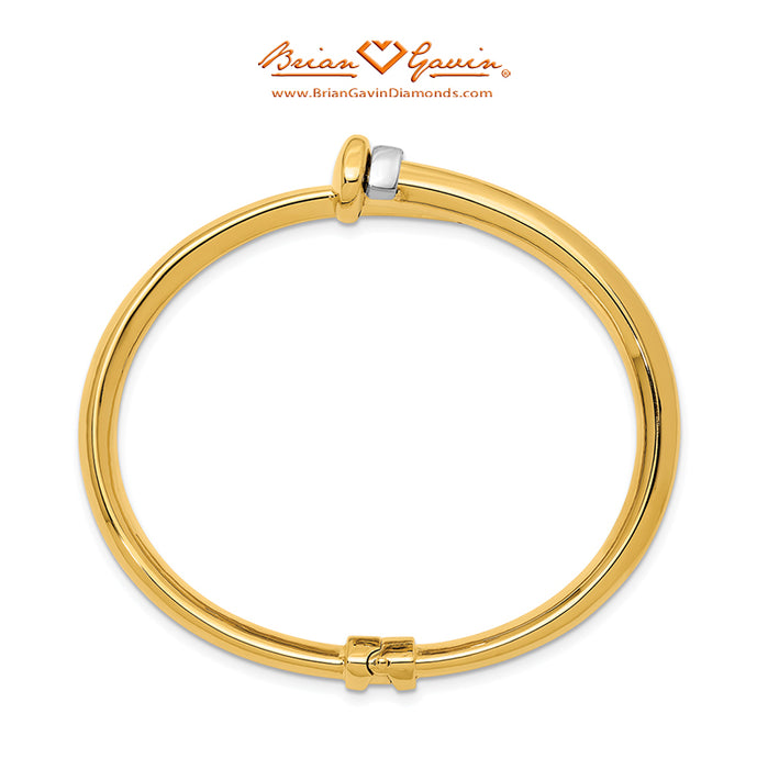 Two-Tone Bypass Hinged Bangle