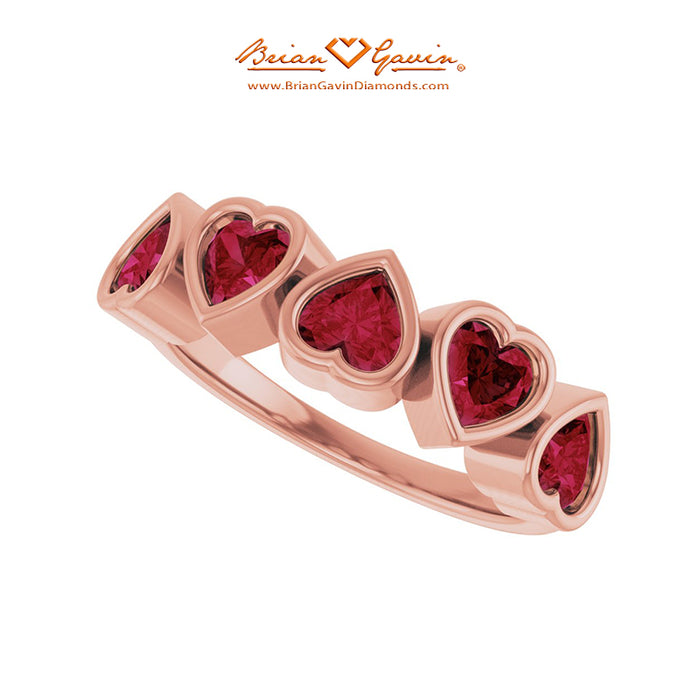 14K Rose Gold, Garnet
