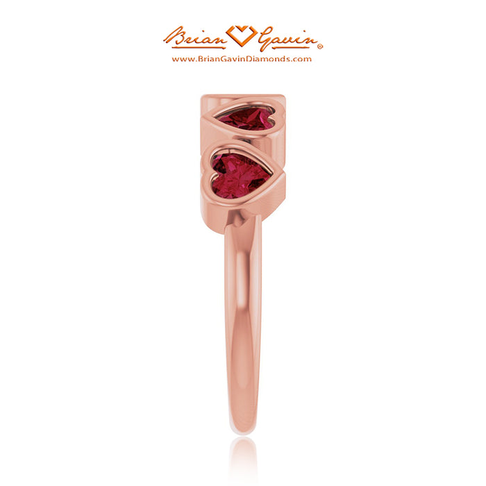 14K Rose Gold, Garnet