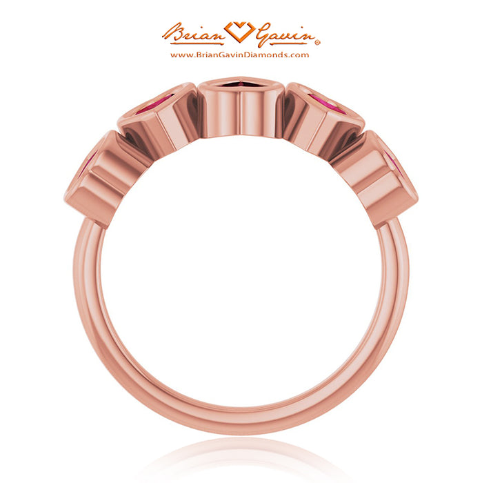 14K Rose Gold, Garnet