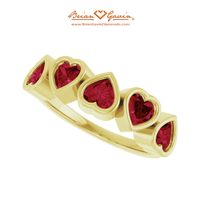 14K Yellow Gold, Garnet