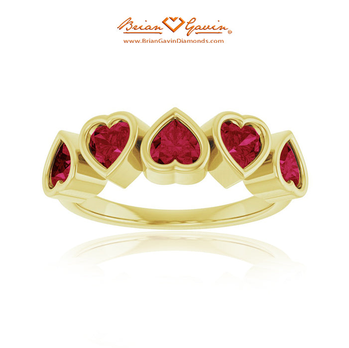 14K Yellow Gold, Garnet