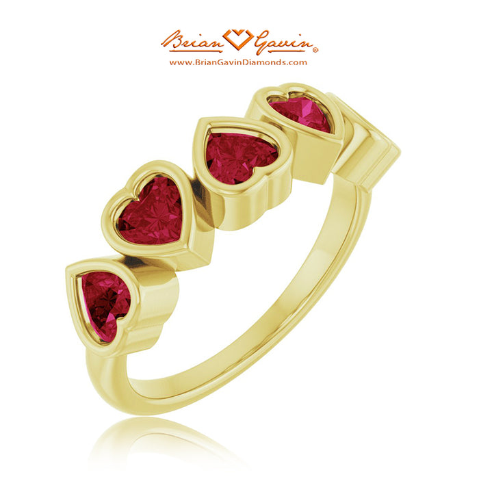 14K Yellow Gold, Garnet