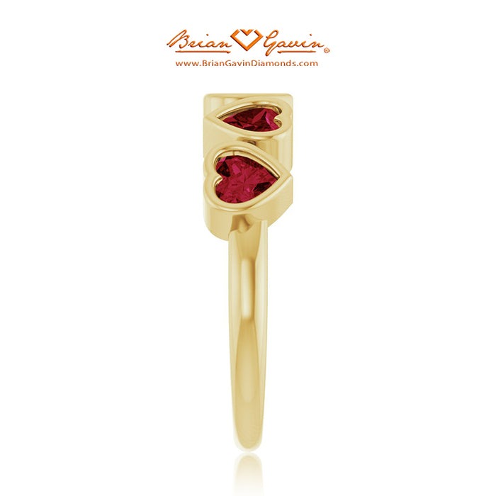 14K Yellow Gold, Garnet