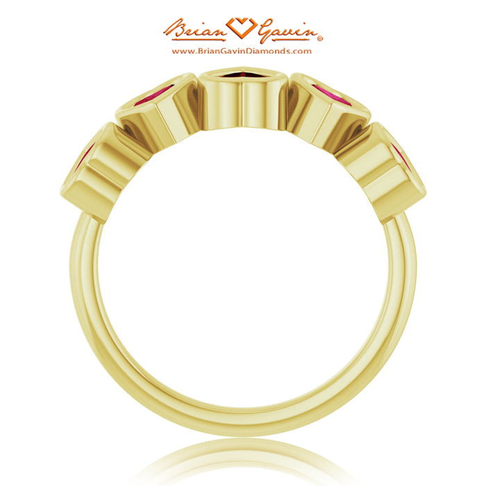 14K Yellow Gold, Garnet