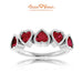 14K White Gold, Garnet