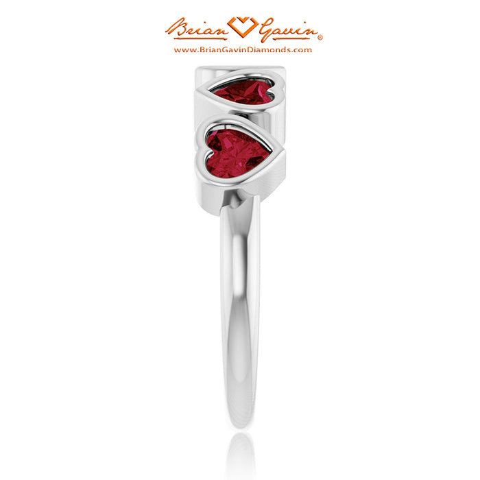 14K White Gold, Garnet