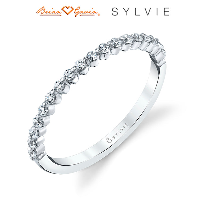 Single Prong Round Diamond Stackable Band