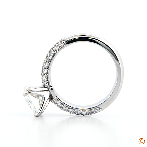 Custom made Platinum, 3 Row Pave Style Ring using Brian Gavin Signature Diamonds