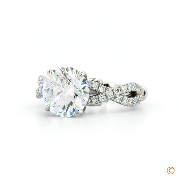 Custom Orante Engagement Ring