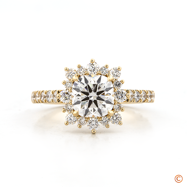 Custom Antique Cluster Style Halo with Cushion Cut Center