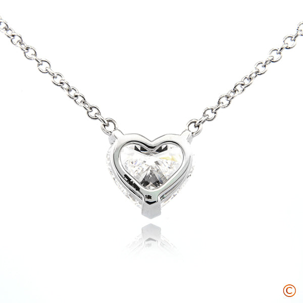 Custom Basket Style Fixed Pendant Featuring a Heart Shaped Diamond