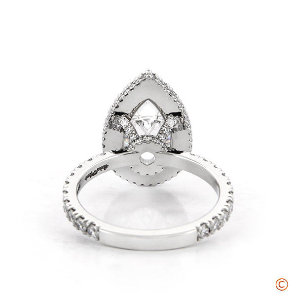Kirsty's Halo featuring a Pear Shaped Diamond
