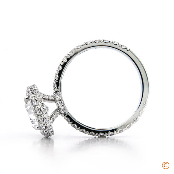 Kirsty's Halo featuring a Pear Shaped Diamond