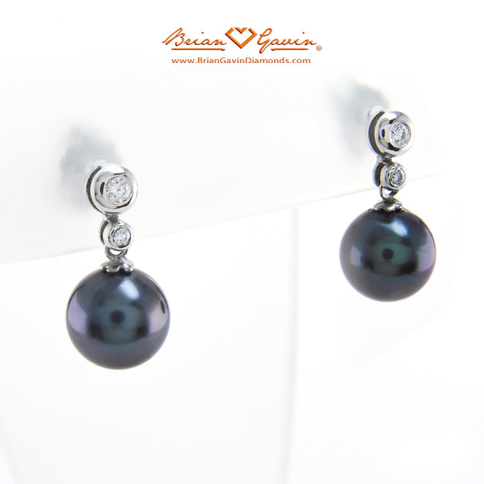 8.5-9.0mm Tahtian Pearl and Diamond Earrings