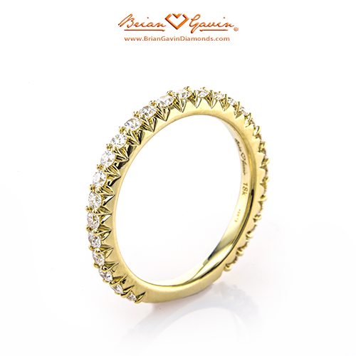 Fishtail Pave Matching Band - Size: 4.5 - 18k Yellow Gold