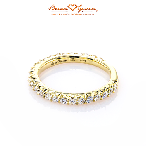 Fishtail Pave Matching Band - Size: 4.5 - 18k Yellow Gold