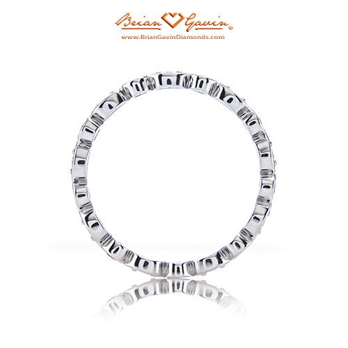 Marquise and Round Band - Size: 4.75 - 18k White Gold