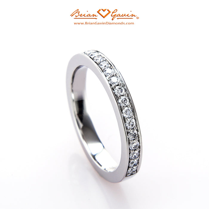 Micro Pave Band - Size: 5.75 - 18k White Gold