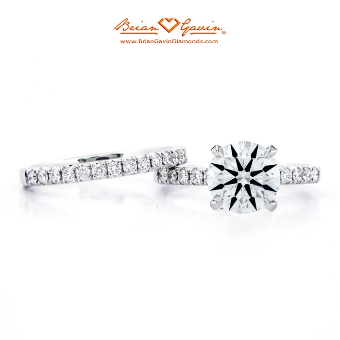 1/2 Eternity Fishtail Pave Natural Diamond Bridal Set