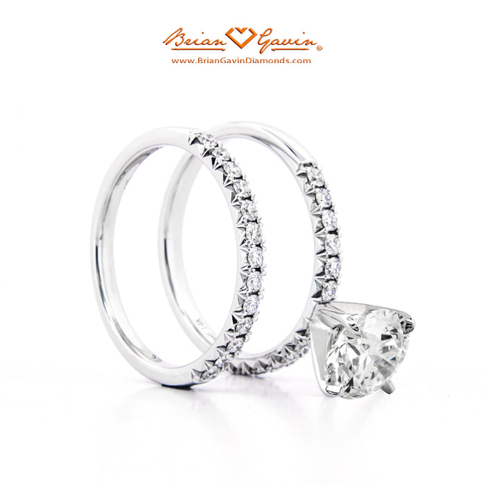 1/2 Eternity Fishtail Pave Natural Diamond Bridal Set