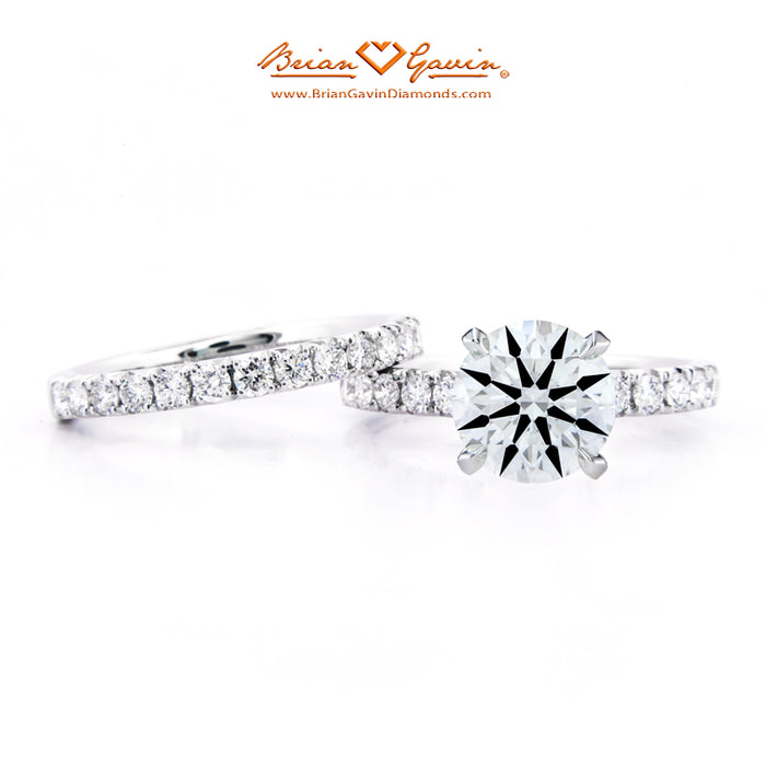 1/2 Eternity Fishtail Pave Natural Diamond Bridal Set