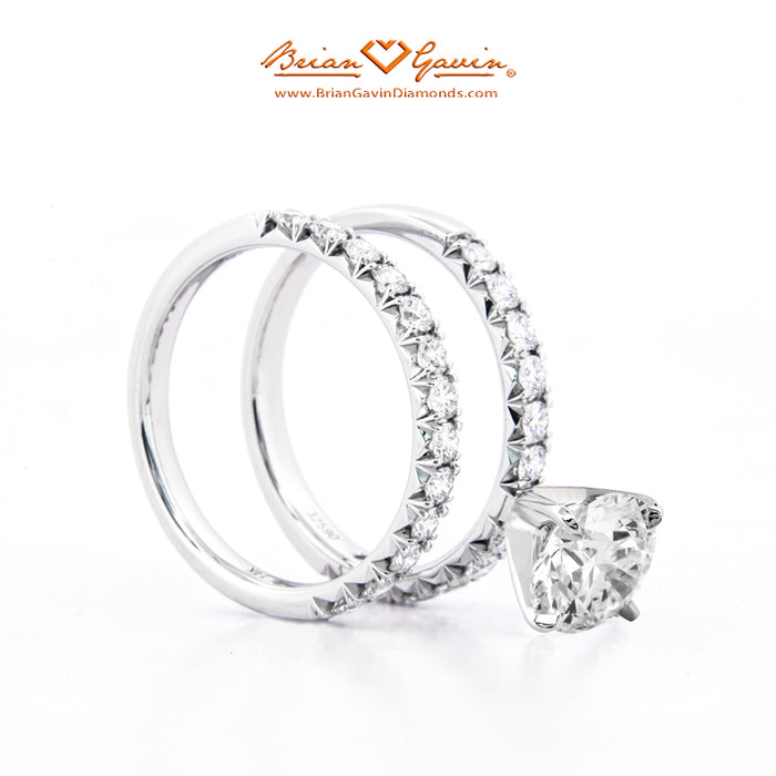 1/2 Eternity Fishtail Pave Natural Diamond Bridal Set
