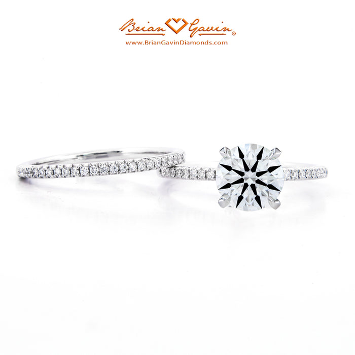 1/2 Eternity Fishtail Pave Natural Diamond Bridal Set