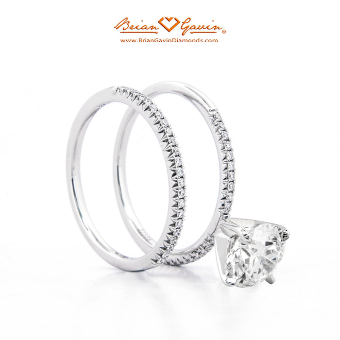 1/2 Eternity Fishtail Pave Natural Diamond Bridal Set