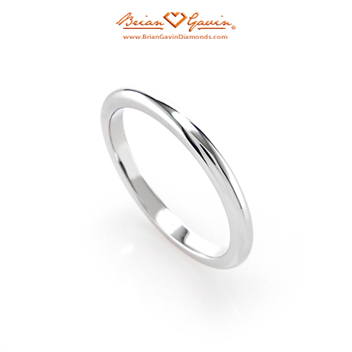 Classic Half Round 2mm Matching Band - Size: 5.5 - 14k White Gold