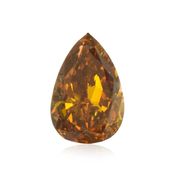 0.38 Orange SI2 Fancy Color Pear Diamond