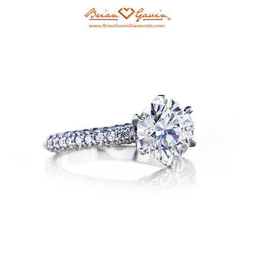 3 Row Domed Pave Solitaire