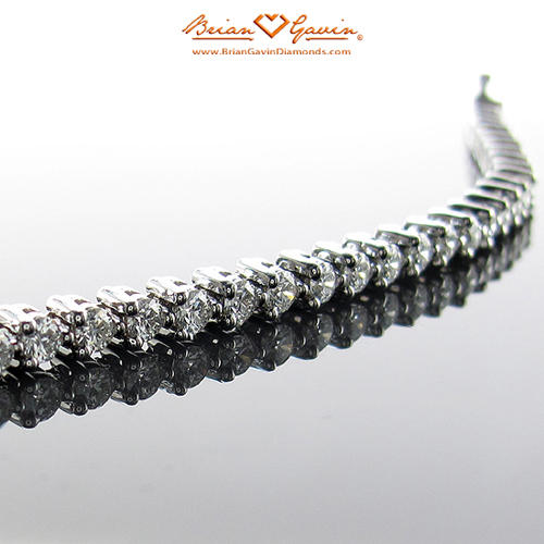 2ct 14K White Three Prong Tennis Bracelet