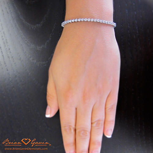 2ct 14K White Three Prong Tennis Bracelet