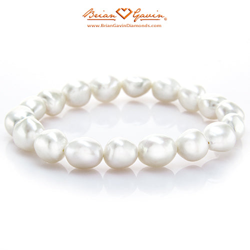 White Freshwater Pearl Baroque Bracelet