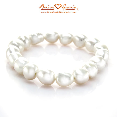 White Freshwater Pearl Baroque Bracelet