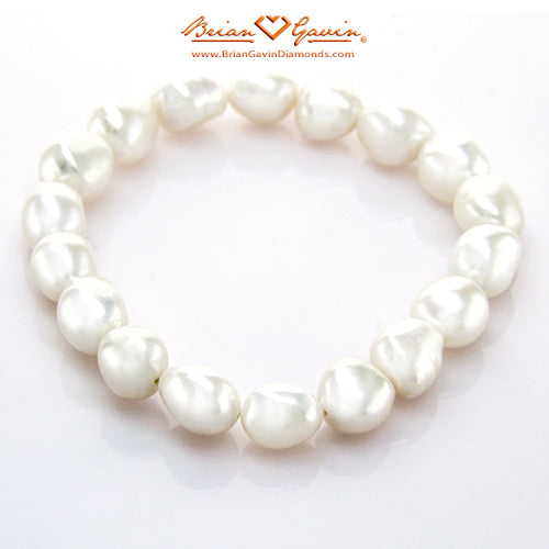 White Freshwater Pearl Baroque Bracelet