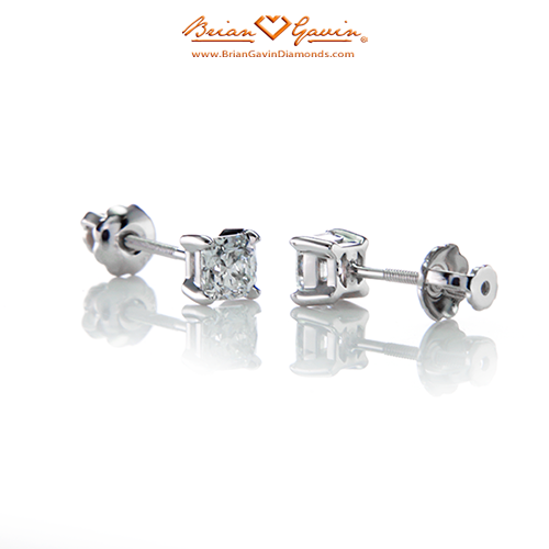 Square 4 Prong Earrings with Threaded Post