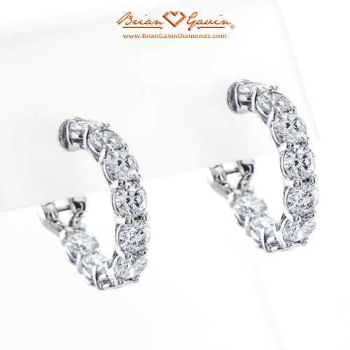 2.88ct Glittering Diamond Hoop Earrings