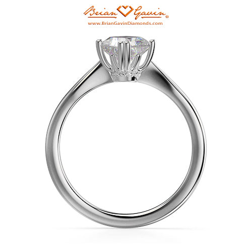 Diagonal Double Prong Tapered Solitaire Ring for Quadex