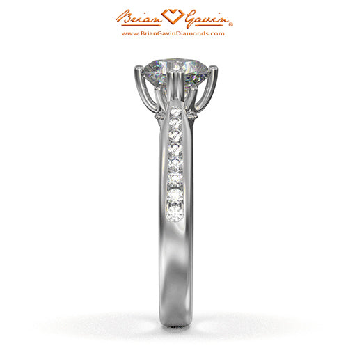 Diagonal Double Prong Half Eternity Channel Set Ring for Quadex